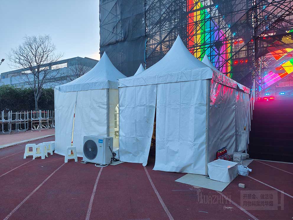鄭州富士康年會現場—華熠廠家出租搭建尖頂篷房