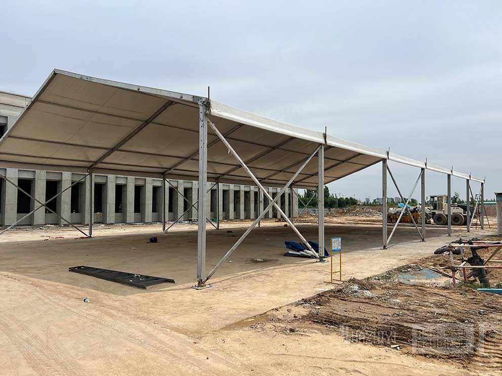 中國建業安全月啟動儀式使用鄭州篷房租賃搭建的臨時篷房